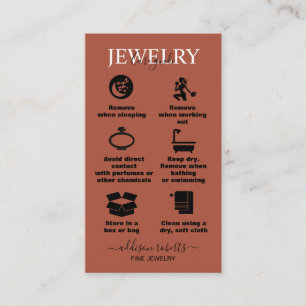 Elegante Beruflich Terracotta Boho Juwelierpflege Visitenkarte
