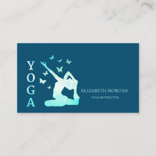 Elegante Beruflich Women Silhouette Yoga Visitenkarte