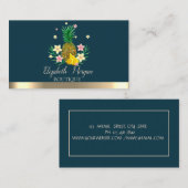 Elegante Berufliche Ananas-Blume Visitenkarte (Vorne/Hinten)