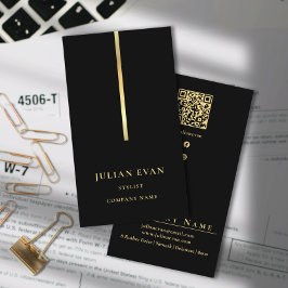 Elegante Berufliche Black Gold Business Card Visitenkarte