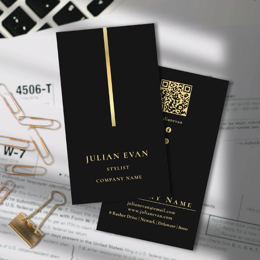Elegante Berufliche Black Gold Business Card Visitenkarte
