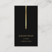 Elegante Berufliche Black Gold Business Card Visitenkarte (Vorderseite)