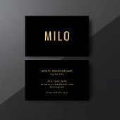 Elegante Berufliche Black & Gold Typografie Visitenkarte
