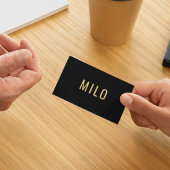 Elegante Berufliche Black & Gold Typografie Visitenkarte