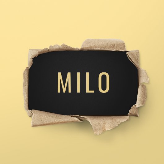 Elegante Berufliche Black & Gold Typografie Visitenkarte