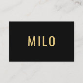 Elegante Berufliche Black & Gold Typografie Visitenkarte (Vorderseite)