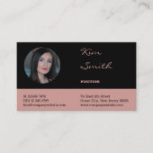 Elegante Berufliche Black & Pink Business Card Treuekarte (Vorderseite)