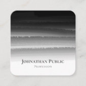 Elegante Berufliche Black Pinselstriche Abstrakt Quadratische Visitenkarte (Vorderseite)