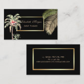 Elegante Berufliche Blume, Schwarz, Rahmen, Palm T Visitenkarte (Vorne/Hinten)