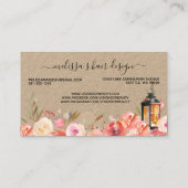 Elegante berufliche Blumenhaar-Stylist-Koralle Visitenkarte (Rückseite)
