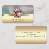 Elegante Berufliche Blütenmischerei Bakery Gold Visitenkarte (Vorne/Hinten)