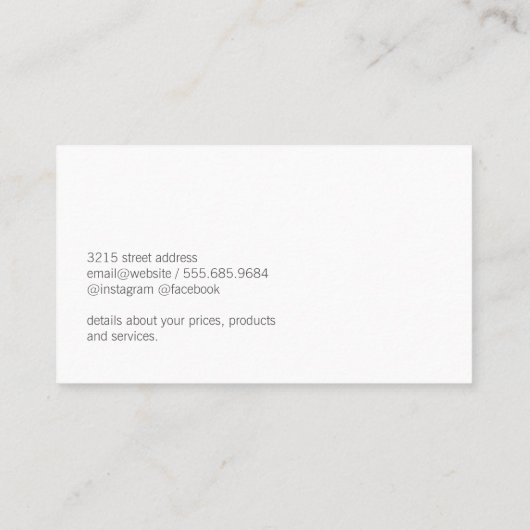 Elegante Berufliche Cursive / Makeup Visitenkarte (Rückseite)