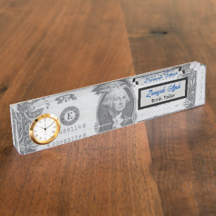 Elegante Berufliche Dollar-One-Money-Front Namensplakette