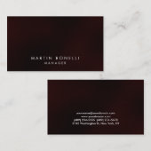Elegante Berufliche, dunkelrote Schlichte Visitenk Visitenkarte (Vorne/Hinten)