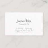 Elegante Berufliche Einfache Template-Kalligrafie Visitenkarte (Rückseite)