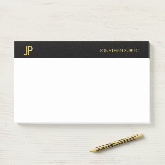 Elegante Berufliche Einsendungen Schwarzes Gold We Post-it Klebezettel (Auf Schreibtisch)