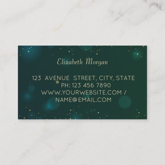 Elegante Berufliche Gold Glitzer Dress Boutique Visitenkarte (Rückseite)