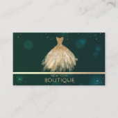 Elegante Berufliche Gold Glitzer Dress Boutique Visitenkarte (Vorderseite)