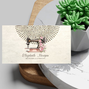 Elegante Berufliche, goldene PunktNähmaschine Visitenkarte