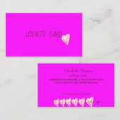 Elegante Berufliche Goldenherzen Rosa Fluoreszenz Treuekarte (Vorne/Hinten)
