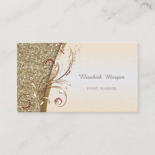 Elegante Berufliche Goldglitterie Visitenkarte (Vorderseite)