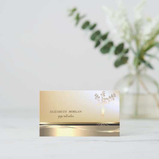 Elegante Berufliche Goldgräber Frauen Silhouette Visitenkarte (Stehend Vorderseite)