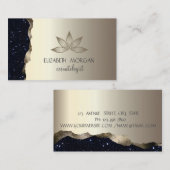 Elegante Berufliche Goldmedaille Glitzer Lotus Visitenkarte (Vorne/Hinten)