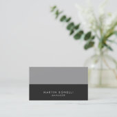 Elegante Berufliche graue Streifen Business Card Visitenkarte (Stehend Vorderseite)