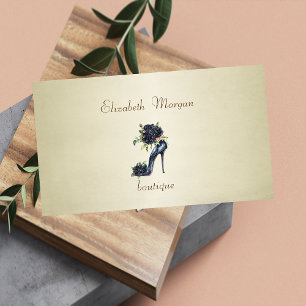 Elegante Berufliche High Heels Schwarze Rose Visitenkarte