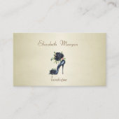 Elegante Berufliche High Heels Schwarze Rose Visitenkarte (Vorderseite)