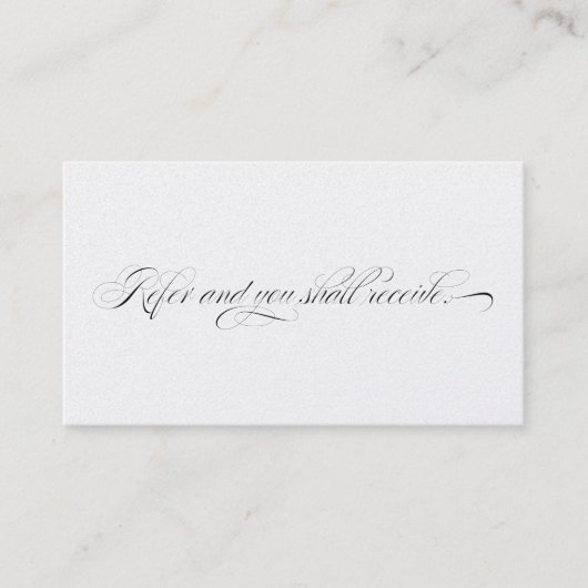 Elegante Berufliche Kundenkarte Empfehlungskarte (Vorderseite)