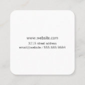 Elegante Berufliche Kursive / Schiefer Quadratische Visitenkarte (Rückseite)