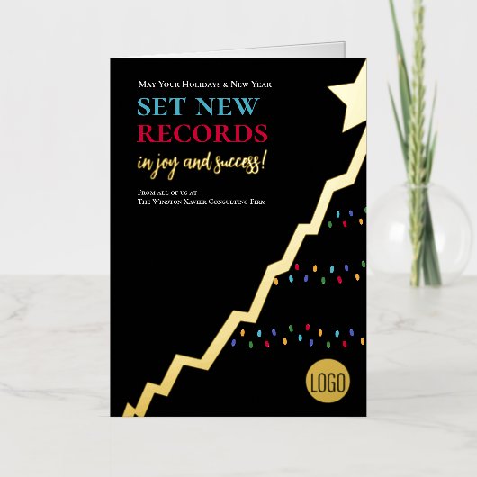 Elegante Berufliche Linien Grafik Weihnachtsbaum (Vorderseite)