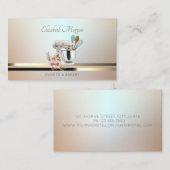 Elegante Berufliche Luminouse Floral Mixer Tools Visitenkarte (Vorne/Hinten)