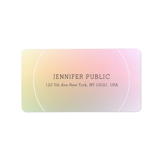 Elegante Berufliche Moderne Einfache Trendy Adressaufkleber (Vorne)