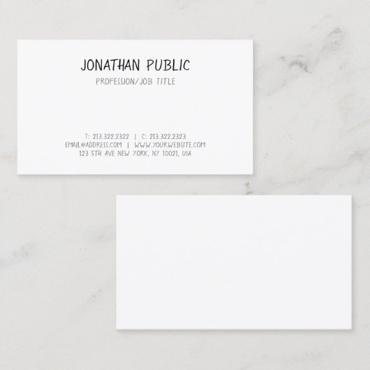 Elegante Berufliche moderne Handschrift Visitenkarte (Vorne/Hinten)