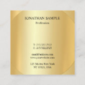Elegante Berufliche, moderne Imitate - Goldvorlage Quadratische Visitenkarte (Rückseite)