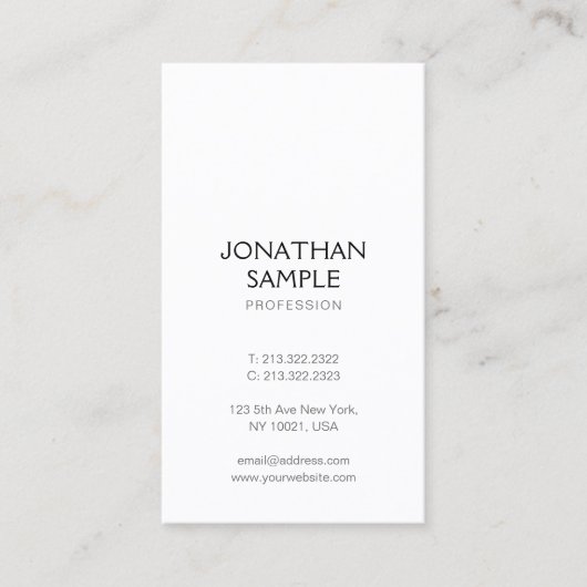 Elegante Berufliche moderne Vorlage Vertikal Visitenkarte (Vorderseite)