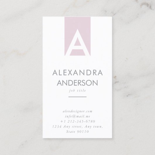 Elegante Berufliche Monogramm-Minimal Visitenkarte (Rückseite)