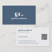 Elegante Berufliche Monogramm Minimalistisch 2 Visitenkarte (Vorne/Hinten)