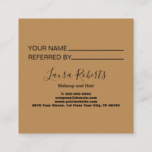 Elegante Berufliche Orange Terracotta auf dem Mont Empfehlungskarte (Rückseite)