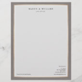 Elegante berufliche Rechtsanwalts-Goldgrenze Briefbogen (Vorderseite)