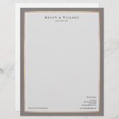 Elegante berufliche Rechtsanwalts-Goldgrenze Briefbogen (Vorne/Hinten)