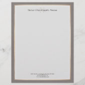 Elegante berufliche Rechtsanwalts-Goldgrenze Briefbogen (Vorderseite)