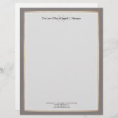 Elegante berufliche Rechtsanwalts-Goldgrenze Briefbogen (Vorne/Hinten)
