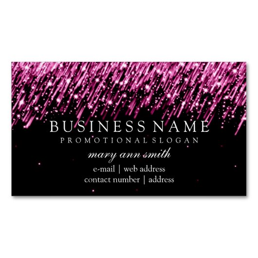Elegante berufliche rosa fallende Sterne Magnetische Visitenkarte (Vorderseite)