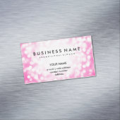 Elegante berufliche rosa Glitzer-Lichter Magnetische Visitenkarte (Beispiel)
