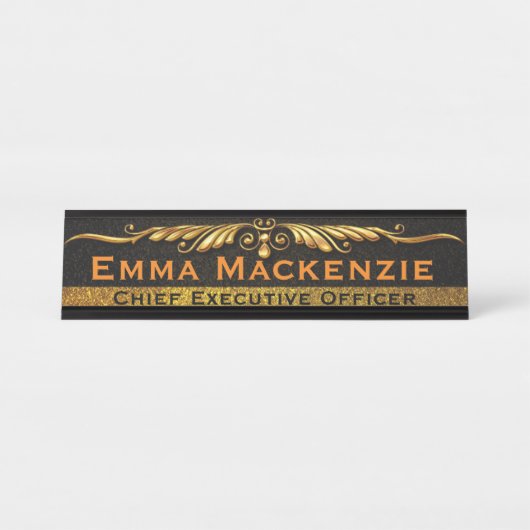Elegante Berufliche Schreibtischnamensplatte Schreibtischnamensplakette (Vorderseite )