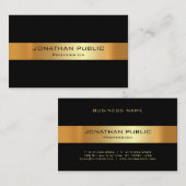Elegante Berufliche Schwarz-Gold-Vorlage Visitenkarte (Vorne/Hinten)