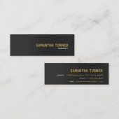 Elegante, Berufliche Schwarz-Textur Mini Visitenkarte (Vorne/Hinten)